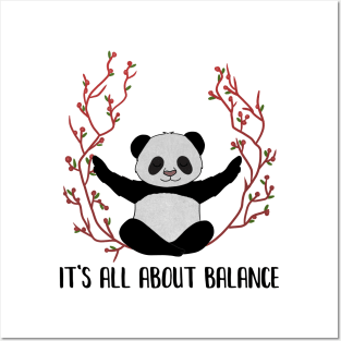 Yoga Panda, Balance, Meditation Bear Posters and Art